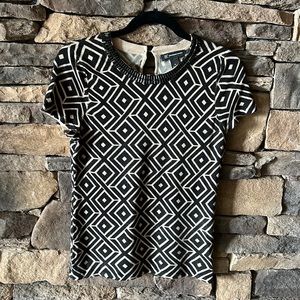 INC International Concepts short sleeve lightweight rayon sweater size M beaded